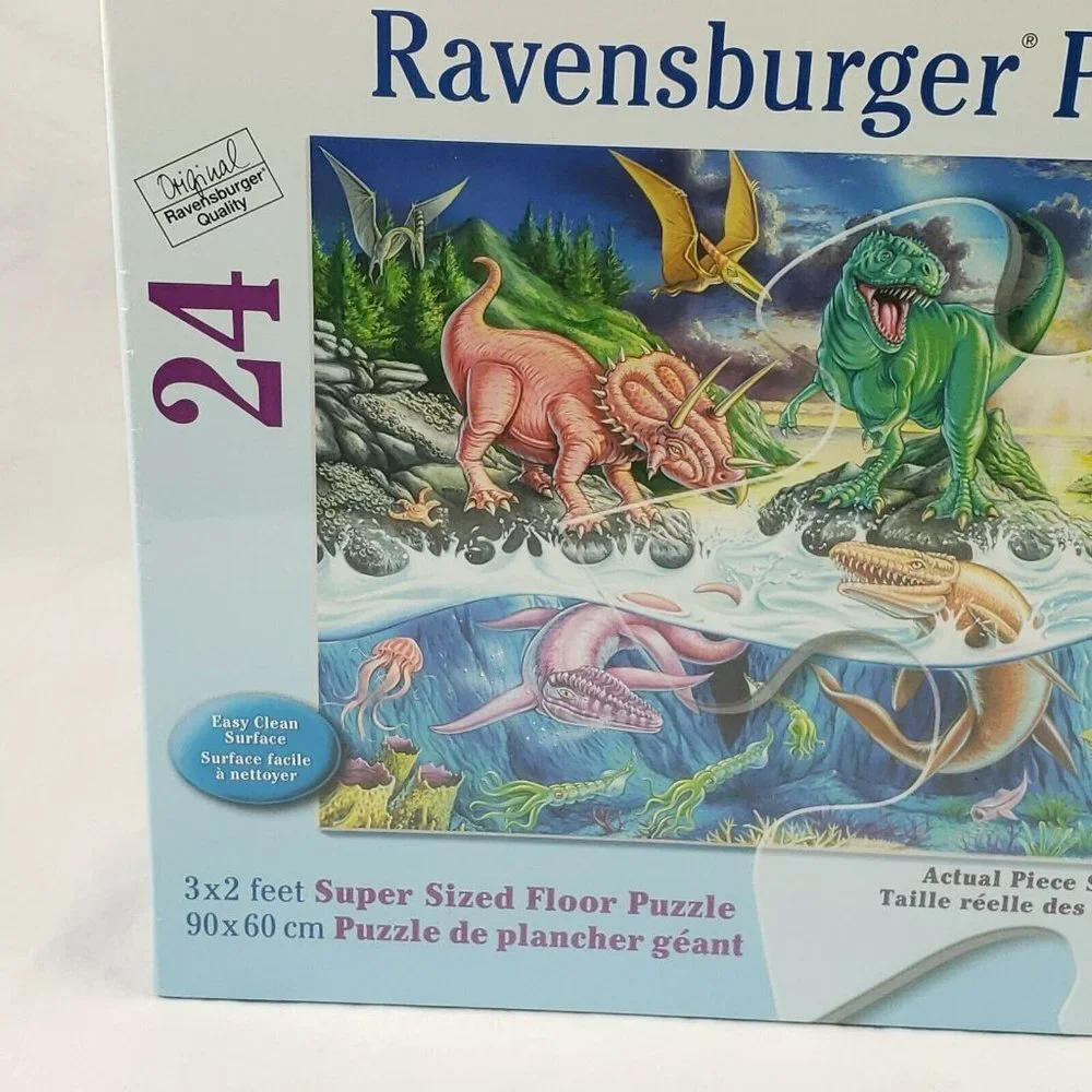 Ravensburger Land and Sea Dinos 24 Giant Shaped Floor Puzzle Retired